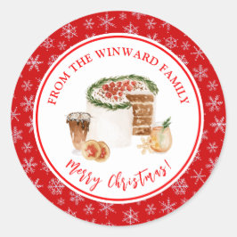 Holiday Baking Christmas Cake Ronde Sticker
