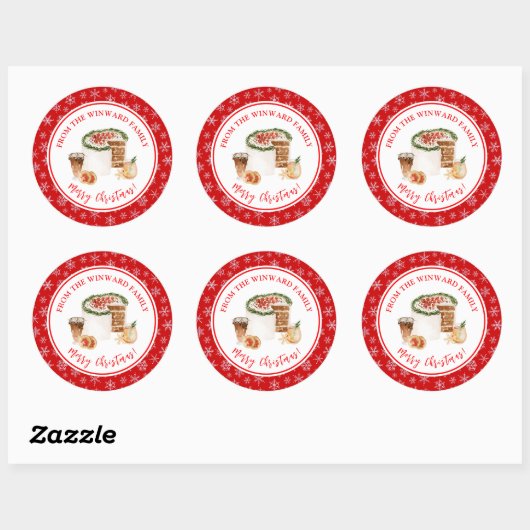 Holiday Baking Christmas Cake Ronde Sticker (Vel)