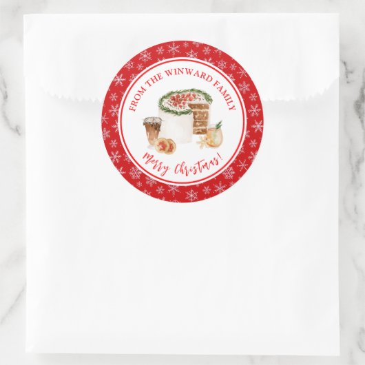 Holiday Baking Christmas Cake Ronde Sticker (Tas)