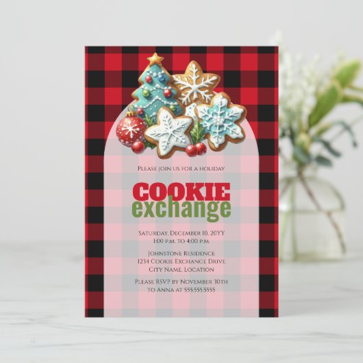 Holiday Baking Christmas Cookie Exchange Kaart (Staand voorkant)