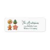 Holiday Baking Christmas Cute Cookies Address Etiket (Voorkant)