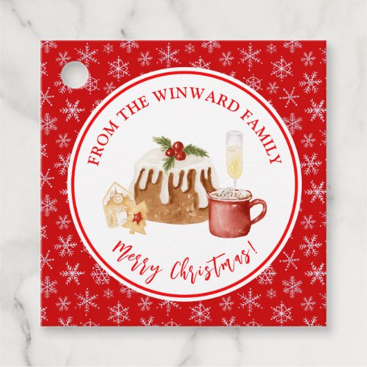 Holiday Baking Christmas Pudding Bedankjes Labels (Voorkant)