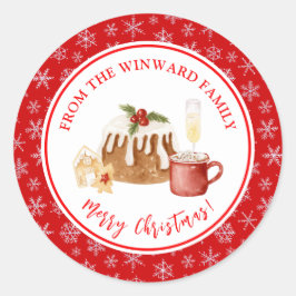 Holiday Baking Christmas Pudding Ronde Sticker