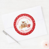 Holiday Baking Christmas Pudding Ronde Sticker (Envelop)