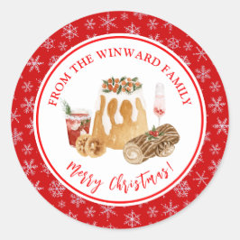 Holiday Baking Christmas Pudding Ronde Sticker