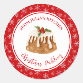 Holiday Baking Christmas Pudding Ronde Sticker