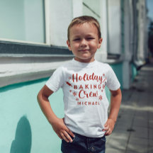 Holiday Baking Crew Kinder Shirt met naam