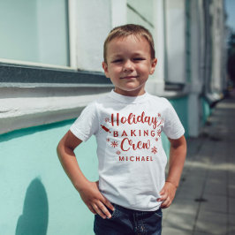 Holiday Baking Crew Kinder Shirt met naam