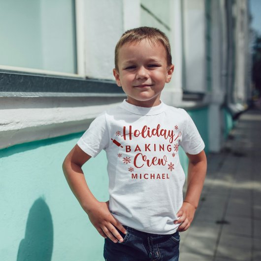 Holiday Baking Crew Kinder Shirt met naam