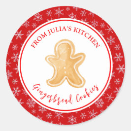 Holiday Baking Gingerbread Man Ronde Sticker