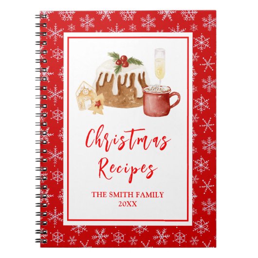 Holiday Baking Recipes Christmas Pudding Notitieboek (Voorkant)