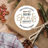 Holiday Baking Spirits Bright Cookie Exchange Gold Ronde Sticker