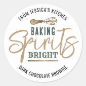 Holiday Baking Spirits Bright Cookie Exchange Gold Ronde Sticker (Voorkant)