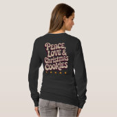 Holiday Baking Vibes Peace Love and Christmas T-shirt (Achterkant volledig)