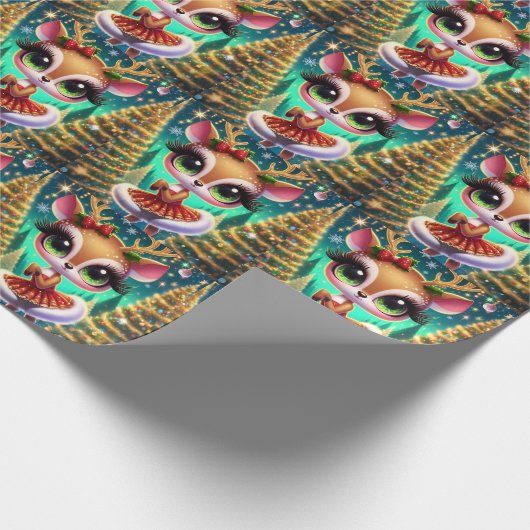 Holiday Ballet Reindeer Star Cadeaupapier (Hoek)