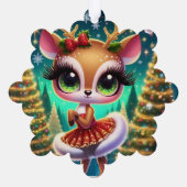 Holiday Ballet Reindeer Star Ornament Kaart (Achterkant)