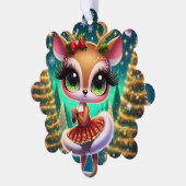 Holiday Ballet Reindeer Star Ornament Kaart (Links)