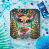 Holiday Ballet Reindeer Star Papieren Bordje (Feest)