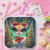 Holiday Ballet Reindeer Star Papieren Bordje (Feest)