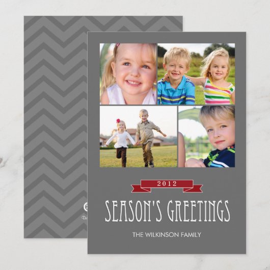 Holiday Banner Holiday Photo Card Feestdagenkaart (Voorkant / Achterkant)