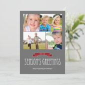 Holiday Banner Holiday Photo Card Feestdagenkaart (Staand voorkant)