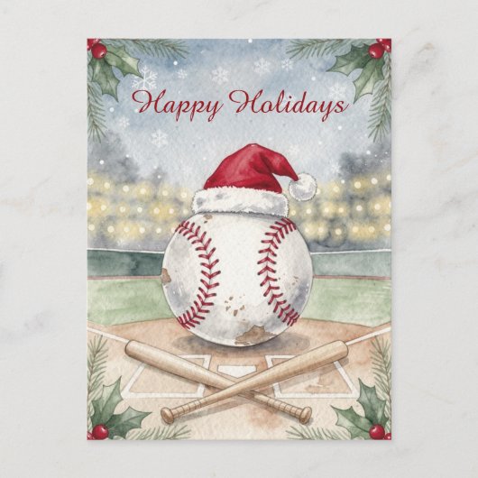 Holiday Baseball Christmas Cards Feestdagenkaart (Voorkant)