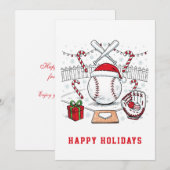 Holiday Baseball Christmas Cards Feestdagenkaart (Voorkant / Achterkant)
