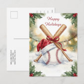 Holiday Baseball Christmas Cards Feestdagenkaart (Voorkant / Achterkant)