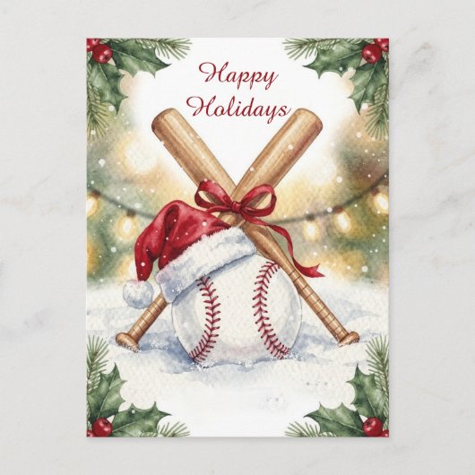 Holiday Baseball Christmas Cards Feestdagenkaart (Voorkant)