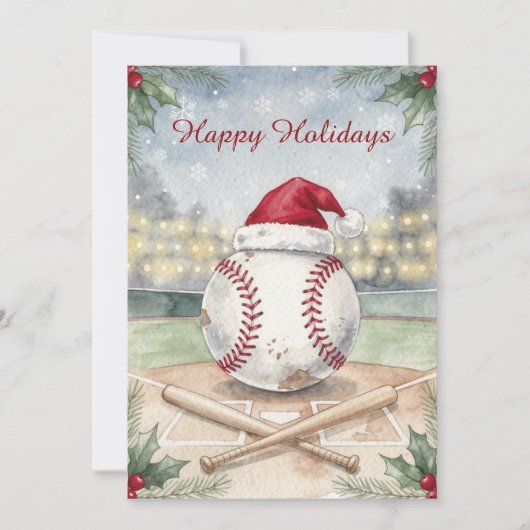 Holiday Baseball Christmas Cards Feestdagenkaart (Voorkant)