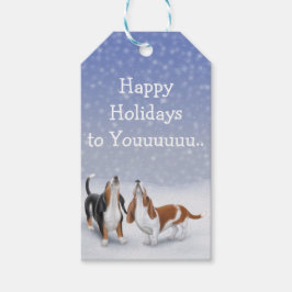 Holiday Basset Hounds Cadeau Labels Cadeaulabel