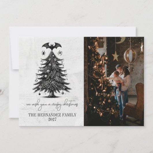 Holiday Bat Tree Feestdagenkaart (Voorkant)