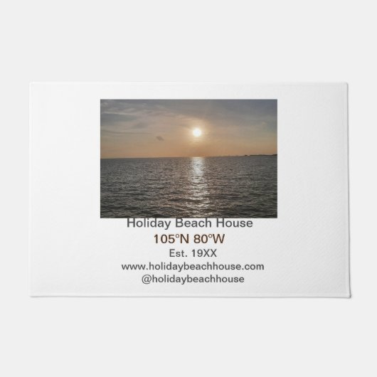 Holiday beach ocean house longitude latitude est.  deurmat (Voorkant)