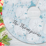 Holiday Beach Tropische Zanddollar Turquoise Kerstboom Rok<br><div class="desc">Dit ontwerp is voorzien van een kerst vakantie strand tropical pattern, een nautische zand dollar zeeschelp, met een turquoise blauw eenvoudig oceaan zee, ideaal voor de kust Sealife kustleven, een creatieve unieke coole creative, een stijlvol trendy kalligrafie script, een kerst vakantie strand huis decor, een kust vakantie vakantiehuis decor, vakantie...</div>