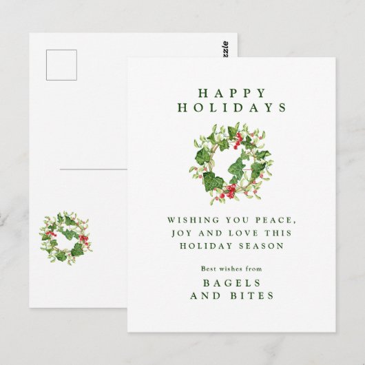 HOLIDAY BEDRIJF | kerstposterijen Briefkaart (Voorkant / Achterkant)