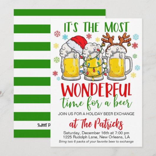 Holiday Beer Exchange Party Kaart (Voorkant / Achterkant)