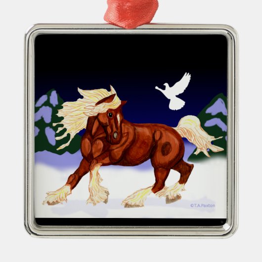 Holiday Belgium Draft Horse Ornament (Voorkant)
