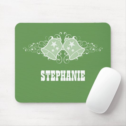 Holiday Bells and Swirls Mousepad, Green Muismat (Met muis)