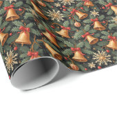 Holiday Bells, Decorative Christmas Pattern, Cadeaupapier (Rol Hoek)