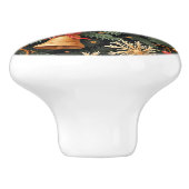 Holiday Bells, Decorative Christmas Pattern, Keramische Knop (Zijkant)