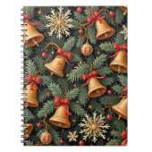 Holiday Bells, Decorative Christmas Pattern, Notitieboek (Voorkant)