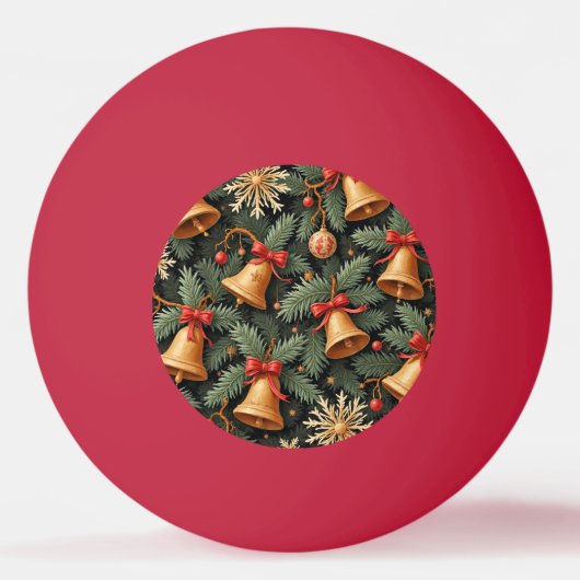 Holiday Bells, Decorative Christmas Pattern, Pingpongbal (Voorkant)