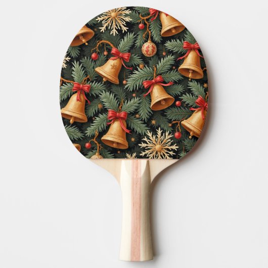 Holiday Bells, Decorative Christmas Pattern, Tafeltennisbatje (Voorkant)