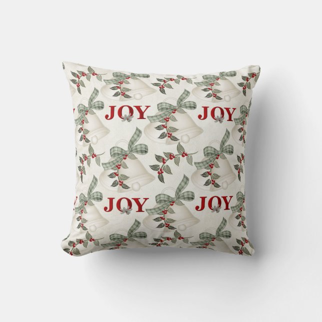 Holiday Bells kerstfeestdag Joy Pillow d4 Kussen (Voorkant)