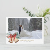 Holiday Bells Photo Holiday Kaart (Staand voorkant)