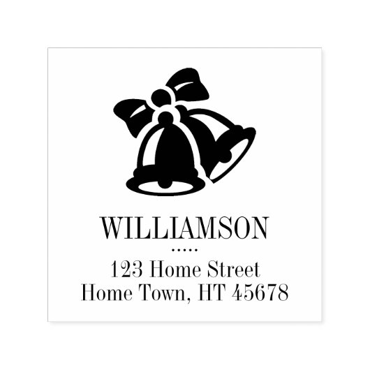 Holiday Bells Square Retouradres Zelfinktende Stempel (Design)