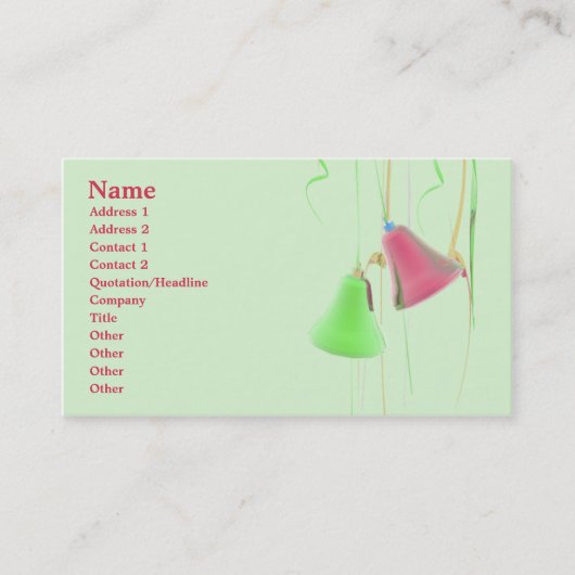 Holiday Bells Visitekaartje (Voorkant)