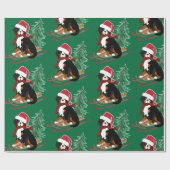 Holiday Bernese Mt Dog kerstmis Cadeaupapier (Vlak)