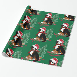Holiday Bernese Mt Dog kerstmis Cadeaupapier