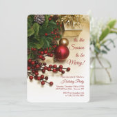 Holiday Berries Party Kaart (Staand voorkant)